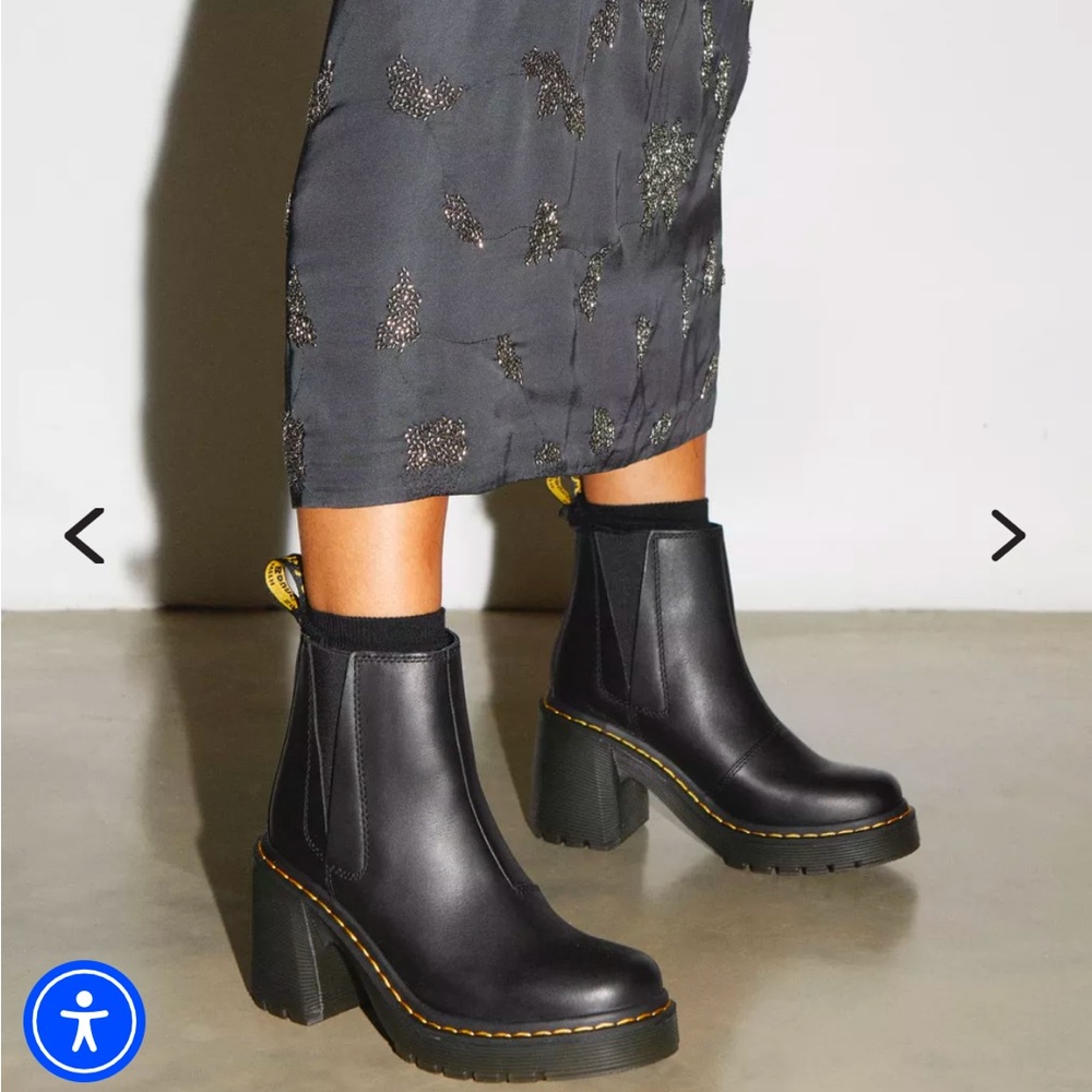 Dr Martens Spence Leather Flared Heel Chelsea Boots Size 10